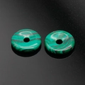 Green malachite donut stone pendants with unique natural wave patterns for DIY jewelry - 12mm / Synthetic Malachite