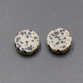 Natural Dalmatian Jasper 16-20mm round flat stone bead for DIY jewelry making - Dalmatian Stone 1Pc