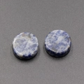 Polished blue sodalite stone round button flatback cabochon with marbled texture - Sodalite/Blue Spot Stone 1PC