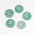 Set of 5 polished green natural stone donut beads for DIY jewelry and pendant making - Green Aventurine