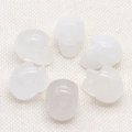 Set of six handcrafted 1-inch opal crystal skulls for Halloween home decor - White Crystal