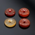 Polished red and yellow agate donut charms for DIY jewelry making with smooth finish - Red Agate