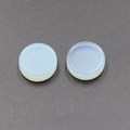 Translucent milky white opal round cabochon stones for DIY jewelry making set of two - Synthetic Opalite 1PC