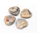Set di quattro pietre in agata naturale a forma di cuore da 40 mm con finitura lucida - Agata Pazza