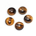 Five pieces of tiger eye stone donut spacers for DIY jewelry making and pendants - Tiger's Eye