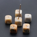 Natural crystal agate cube incense holder with polished stone texture and unique veins - Crazy Agate