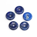 Deep blue lapis lazuli donut spacers with natural golden flecks for DIY jewelry - Lapis Lazuli