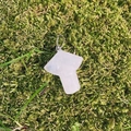 Natürlicher Rosenquarz-Pilzanhänger mit Silberverschluss auf grünem Mooshintergrund - Pilzform (Mit Schwarzem Seil) / Weiß Kristall