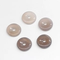 Set of five natural grey agate donut spacer beads for DIY jewelry and necklaces - Grey Agate