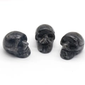 1-inch labradorite skull figurines with natural texture for Halloween decoration - Larvikite