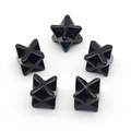 Set di cinque stelle Merkaba in ossidiana nera lucida cristalli geometrici da 30mm - Ossidiana