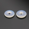 Set of two white opalite donut charms for DIY necklace and bracelet jewelry making - Synthetic Opal