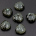 20mm heart-shaped labradorite natural stones with blue-green flashes in a set of 6 pieces - Labradorite