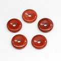 Red jasper donut stone pendants for DIY jewelry with natural mineral texture patterns - Red Jasper