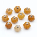 Orange natural stone pumpkin pendants with silver hooks for DIY jewelry making - Topaz