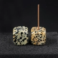 Natural dalmatian jasper cube incense burner holder with fragrance stick for home decor - Dalmatian Jasper