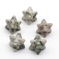 Set of five green Aventurine Merkaba star stones for meditation and home decor - Auspicious Jade