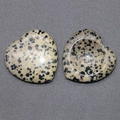 Polished spotted Dalmatian jasper heart stone and worry stone for meditation - Dalmatian Jasper