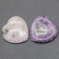 Polished 40mm heart-shaped purple natural crystal stones with smooth finish - Phosphosiderite