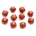 Pendentifs citrouille en jaspe rouge avec boucles argentées pour bijoux DIY 10 pièces - Jaspe Rouge