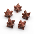 Five-piece natural Red Jasper Merkaba star energy stone set with polished finish - Sesame Jasper