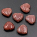 Polished heart-shaped natural crystal stones in vibrant pink and reddish brown tones - Purple Aventurine
