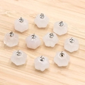 Pendentif étoile en pierre naturelle blanc laiteux avec boucle argentée pour bijoux DIY - Cristal blanc