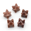 Polished reddish-brown Aventurine stone Merkaba stars for healing and meditation - Purple Aventurine
