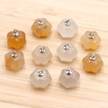 Pendentifs en pierre naturelle en forme de citrouille, ambre et crème pour bijoux DIY - Agate
