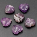 Natural heart-shaped purple amethyst stone with polished finish for DIY decoration - Amethyst