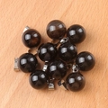 Set of ten 14mm black translucent crystal sphere pendants with silver polished bails - Black Agate