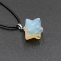 Pendentif étoile Merkaba en opale géométrique avec cordon noir réglable pour bijoux spirituel - Opale Synthétique