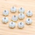Pendentifs citrouille en pierre naturelle blanche avec anneaux argentés pour bijoux - Opale (Synthétique)