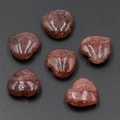 Polished heart-shaped strawberry quartz crystals with natural red inclusions - Strawberry Quartz