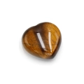 Pierre de cœur en œil de tigre de 30mm polie avec texture naturelle rayée dorée - Œil de tigre