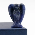Miniature hand-carved blue sodalite angel figurine with natural white stone veining - Blue Sodalite