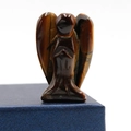 Tiger Eye stone mini angel statue figurine in a blue gift box for decoration - Tiger's Eye