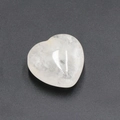 Heart-shaped milky white natural crystal stone with a polished finish and internal texture - White Crystal