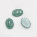 Tre cabochon ovali in avventurina verde per creazione gioielli fai-da-te su tessuto - Avventurina Verde