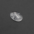 Polished oval clear quartz gemstone cabochon with natural textures for jewelry making - White Crystal