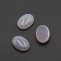 Polished lavender and light pink oval stone cabochon beads for DIY jewelry making - Grey Agate