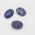 Flatback oval sodalite cabochons 18x25mm with deep blue and white natural patterns - Blue Spot Stone