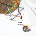 Handmade star-shaped wall hanging with natural colorful crystals and wire wrapped stones - Multicolor Crushed Stone Star Hanging