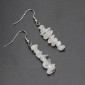 Orecchini pendenti in argento con pietre di cristallo bianco naturale irregolari - Cristallo di rocca