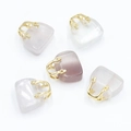 Set de cinco mini colgantes de cristal con forma de bolso y elegantes asas doradas - Fluorita (Pieza Única)