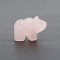Miniature pink rose quartz carving of a hippo with smooth polished finish for kids - Rose Quartz
