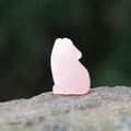 Natural rose quartz hand-carved animal figurine with smooth polished pink crystal finish - Rose Quartz