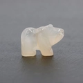Carved white agate hippopotamus figurine with natural stone texture for kids gift - Natural Agate