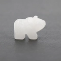 Figurine d'ours en cristal d'agate naturelle blanche sculptée et polie à la main - Cristal blanc