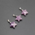 Faceted purple amethyst star pendant necklace with silver clasp for winter styling - Purple Mica (Single Piece)
